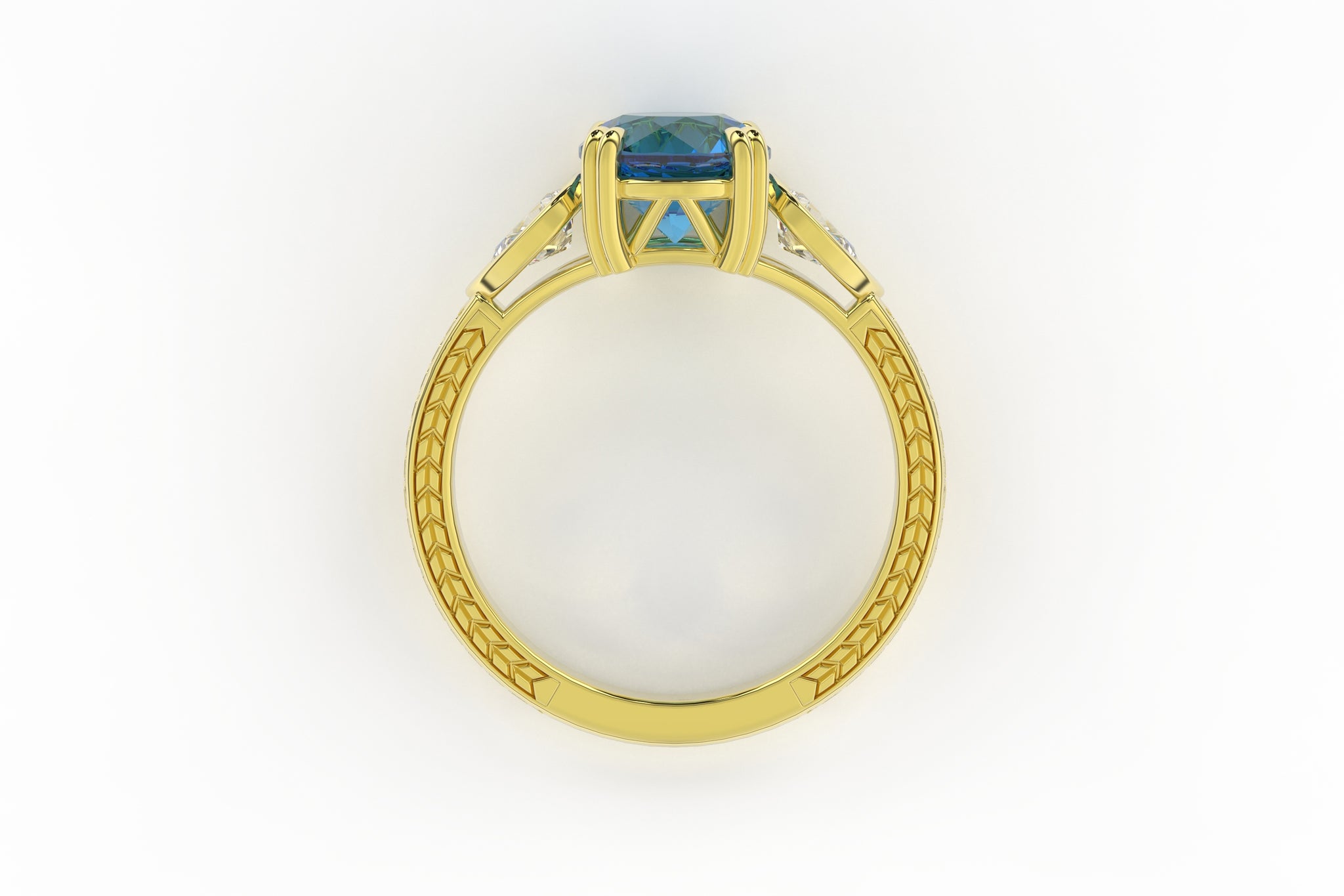 Montana Sapphire and Diamond Art Deco Imogen Ring - S. Kind & Co
