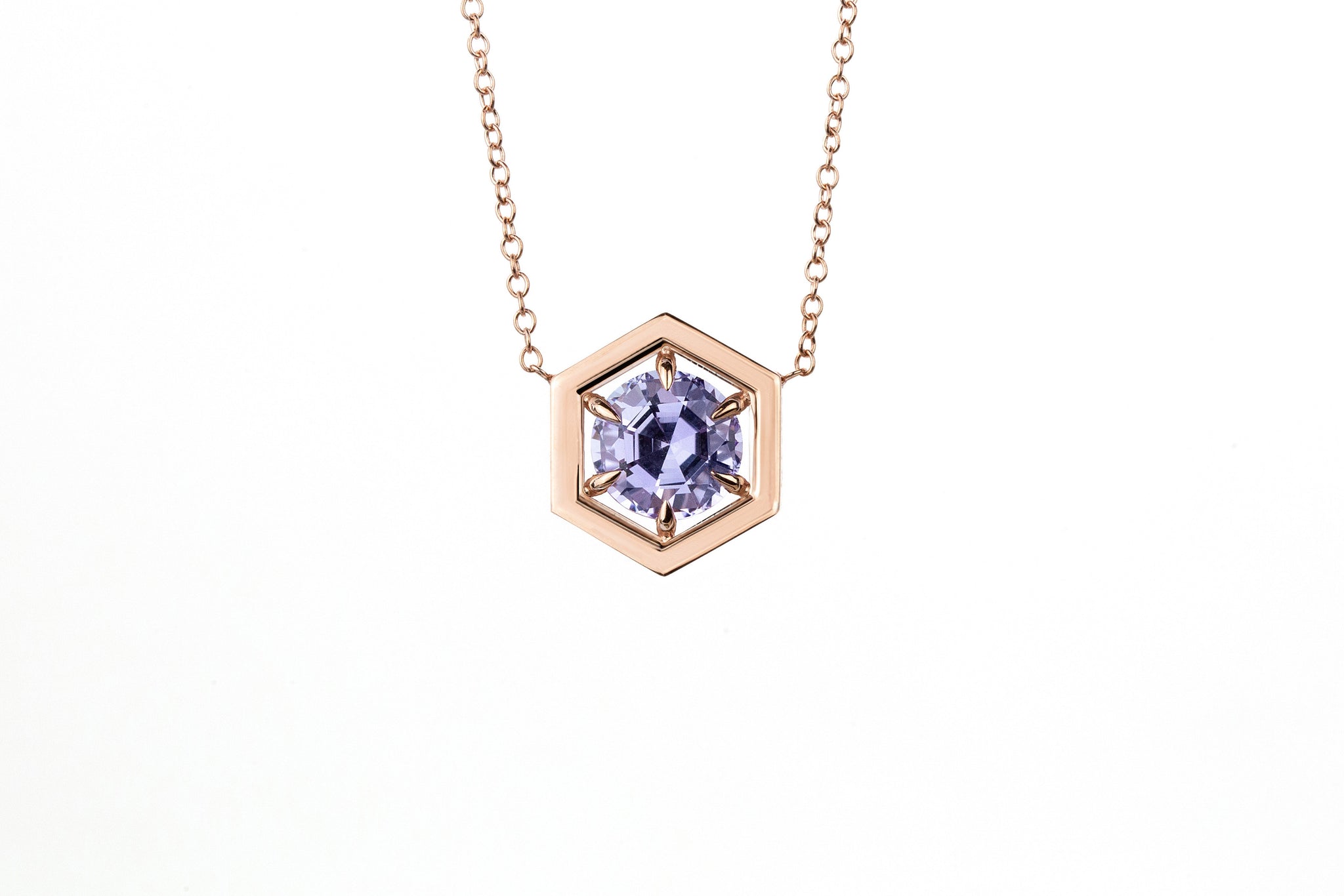 Hexagon Lavender Tanzanite Pendant Necklace - S. Kind & Co