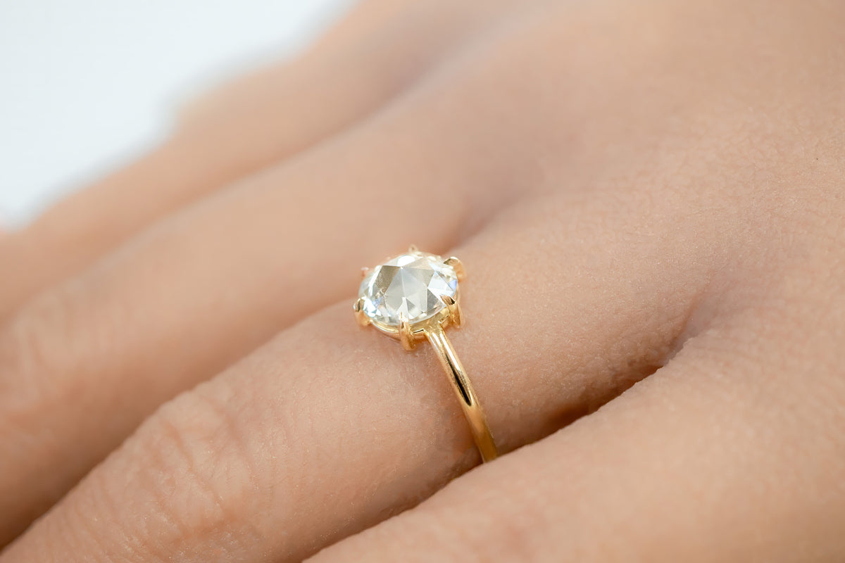 ☆nff☆ rose solitaire ringwhite nff1 Rose Cut White Sapphire Minimal Solitaire Ring – S. Kind & Co