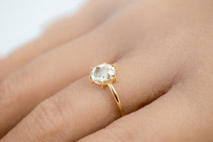 Rose Cut White Sapphire Minimal Solitaire Ring - S. Kind & Co