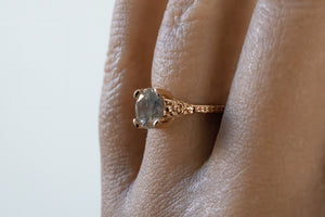 Grey Diamond Art Deco Flower Solitaire Ring - S. Kind & Co