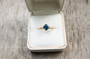 Deep Blue Square Sapphire Ring - S. Kind & Co