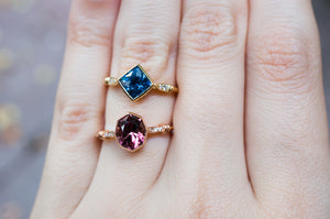 Deep Blue Square Sapphire Ring - S. Kind & Co