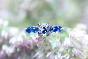 Antique Diamond and Montana Sapphire Willa Ring - S. Kind & Co