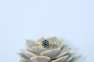 Australian Sapphire Hexagonal Prong Set Celeste Ring - S. Kind & Co