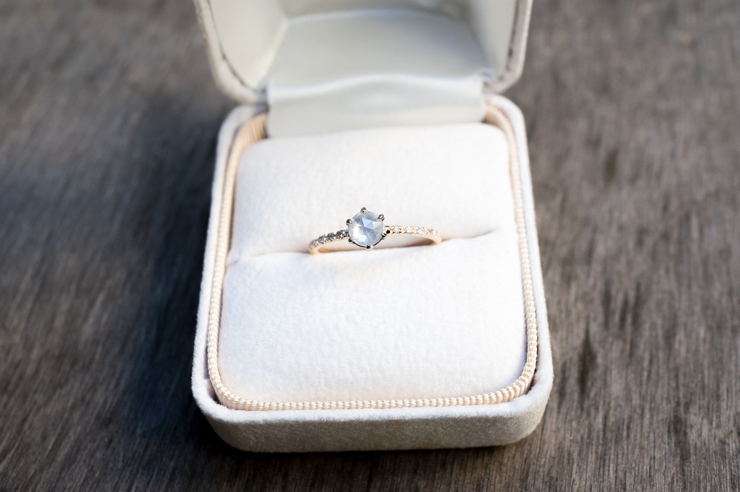 Rose Cut Diamond Collet Engagement Ring - S. Kind & Co