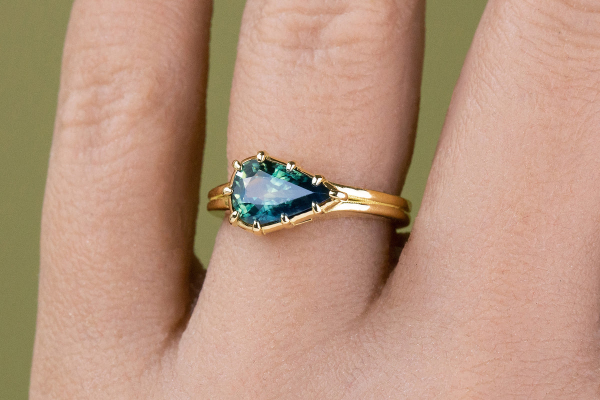 Bicolor sapphire engagement best sale ring