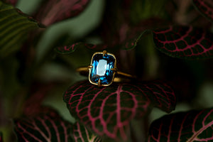 Blue Goddess Recycled 22k Gold All Natural Khan Ring - S. Kind & Co