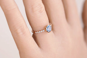 Lavender Montana Sapphire Lotus Maille Ring - S. Kind & Co