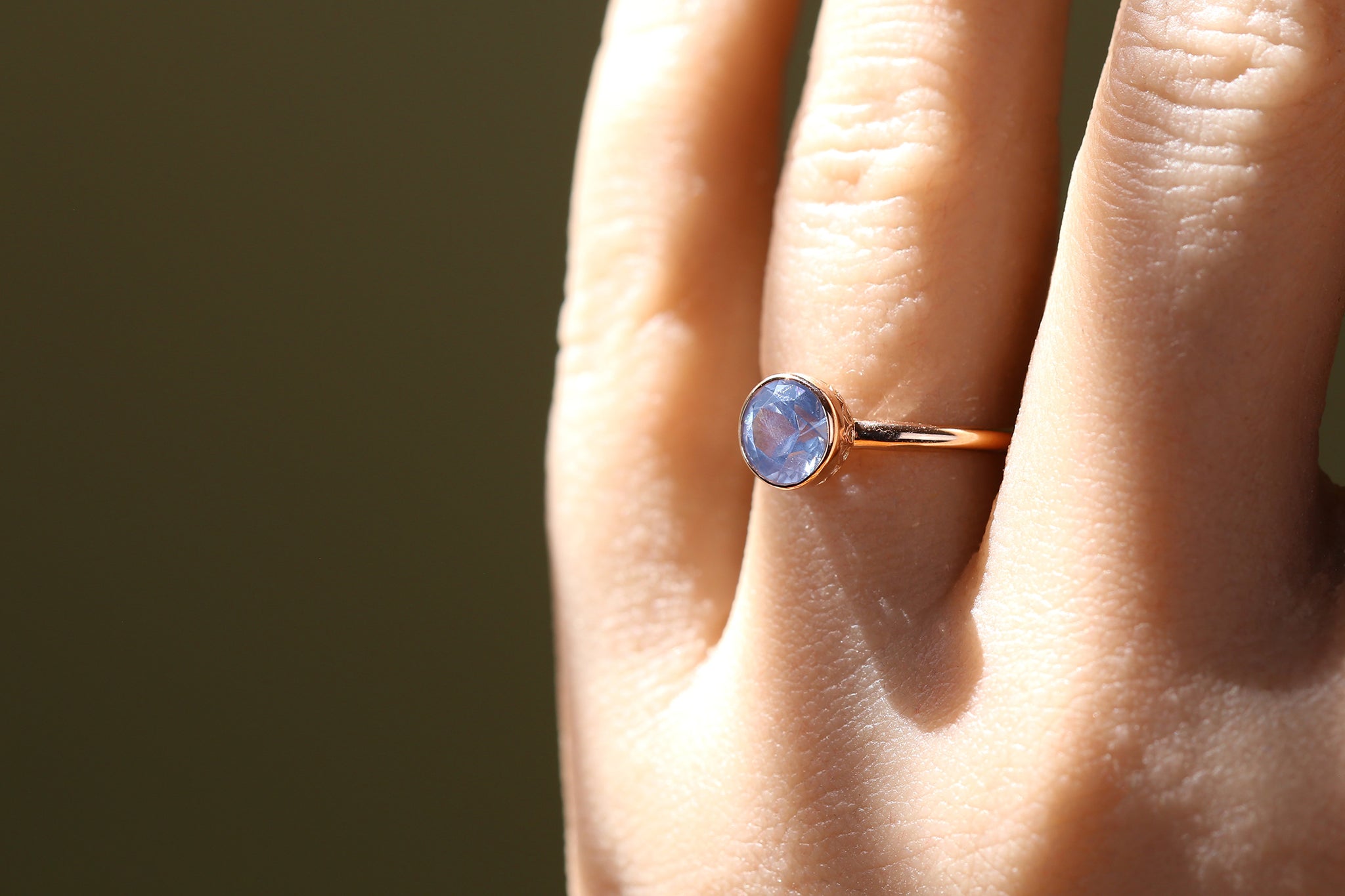 Blue Sapphire Bezel Ring - S. Kind & Co