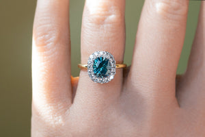 Vivid Teal Montana Sapphire Ring - S. Kind & Co