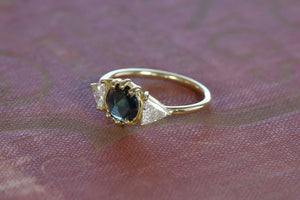 Untreated Rose Antique Cut Sapphire Oracle Ring - S. Kind & Co