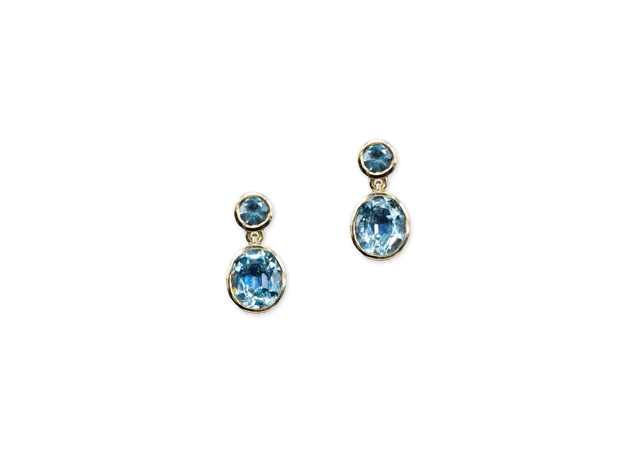 Double Aquamarine Dangle Earrings - S. Kind & Co