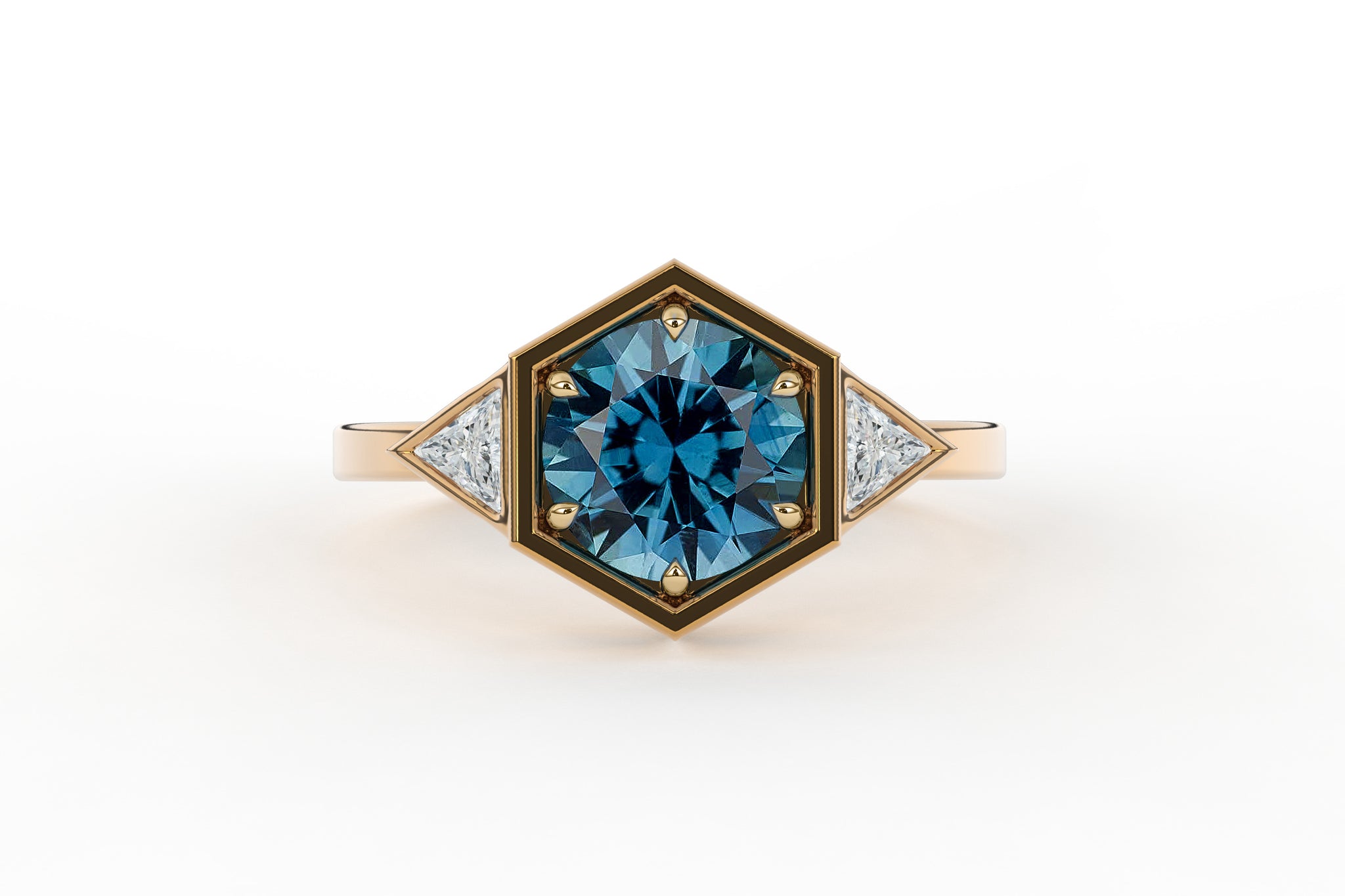 Montana Sapphire Art Deco Hexagon Liana Ring - S. Kind & Co