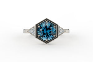 Montana Sapphire Art Deco Hexagon Liana Ring - S. Kind & Co