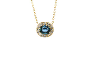Teal Untreated Natural Australian Sapphire Pendant Necklace - S. Kind & Co