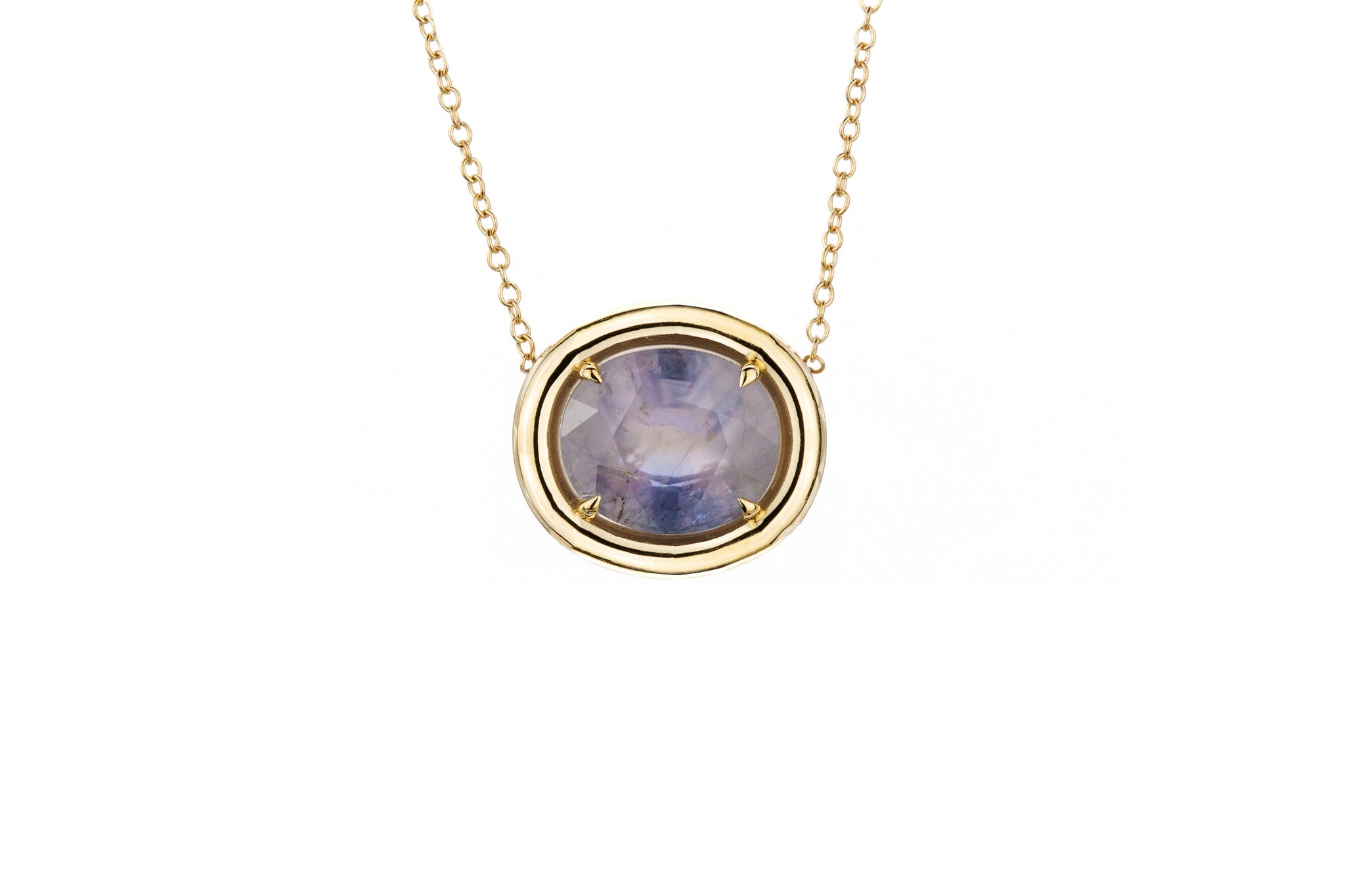 Color change Violet to Pink Untreated Natural Sapphire Pendant Necklace - S. Kind & Co