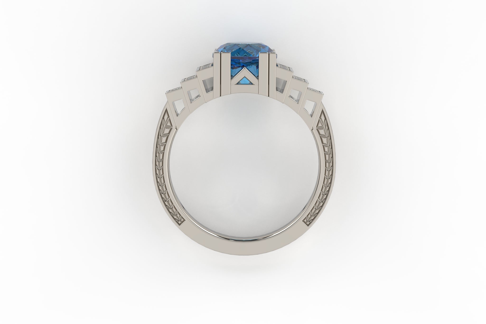Montana Sapphire and Diamond Art Deco Winifred Ring - S. Kind & Co