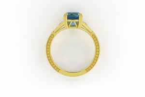 Montana Sapphire and Diamond Art Deco Rosalind Ring - S. Kind & Co