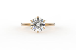 Six Prong Low Profile Classic Solitaire Round Lab Diamond Ring - S. Kind & Co