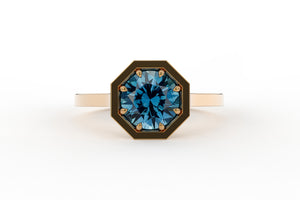 Montana Sapphire Art Deco Genevieve Octagon Solitaire Ring - S. Kind & Co