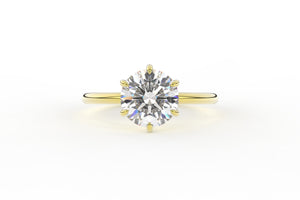 Six Prong Low Profile Classic Solitaire Round Lab Diamond Ring - S. Kind & Co