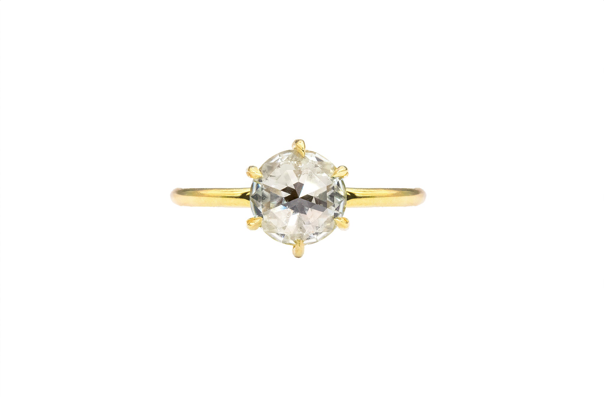 Rose Cut White Sapphire Minimal Solitaire Ring - S. Kind & Co