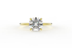 Four Prong Hidden Halo Round Lab Diamond Ring - S. Kind & Co