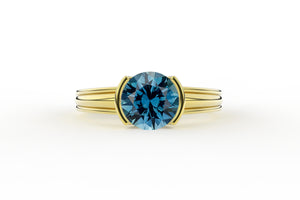 Montana Sapphire Art Deco Solitaire Isadora Ring - S. Kind & Co