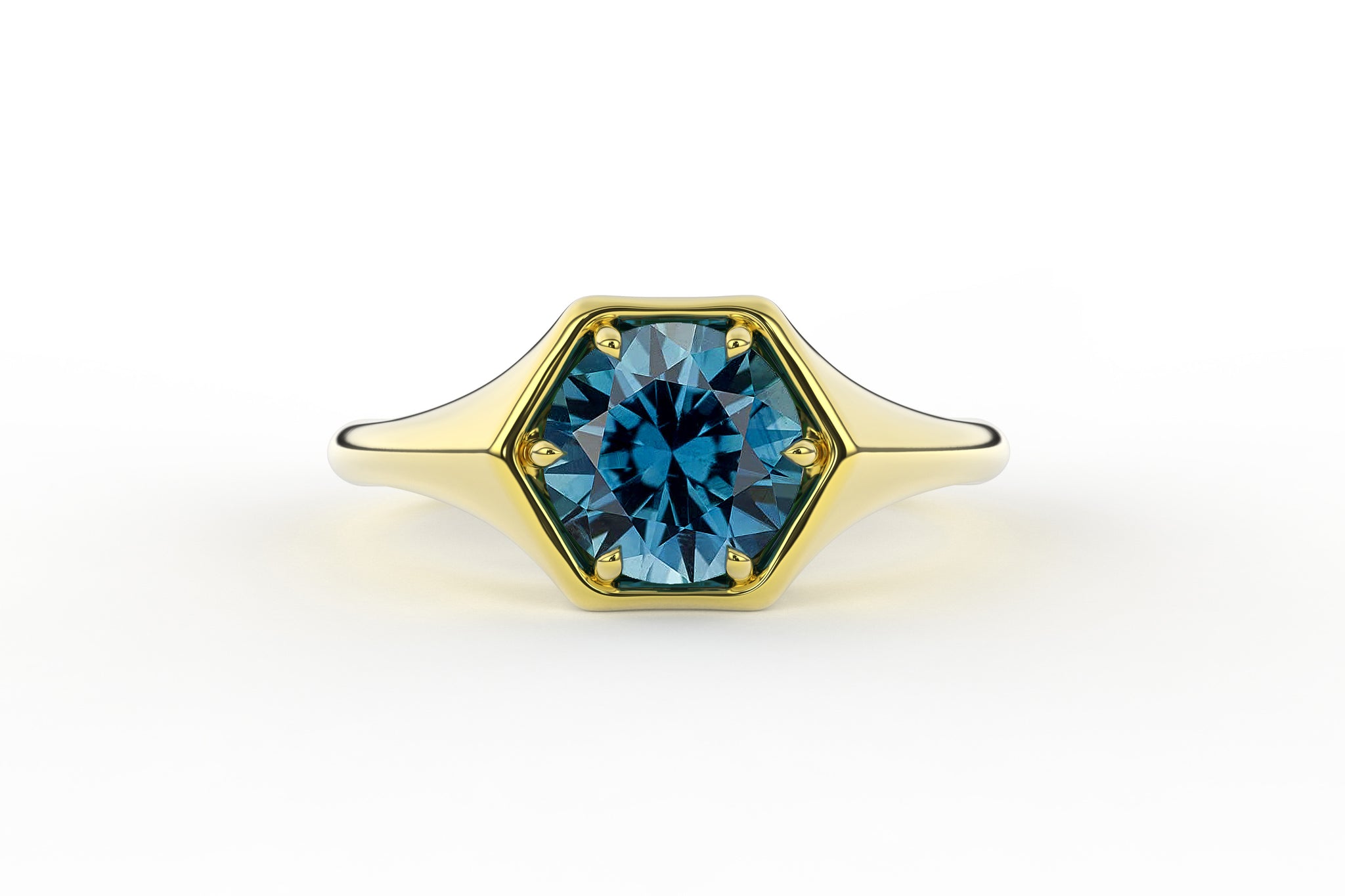 Montana Sapphire Delilah Hexagon Signet Ring - S. Kind & Co