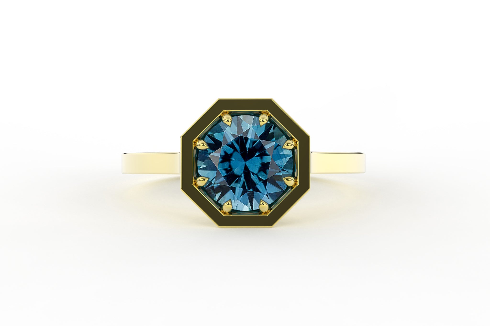 Montana Sapphire Art Deco Genevieve Octagon Solitaire Ring - S. Kind & Co