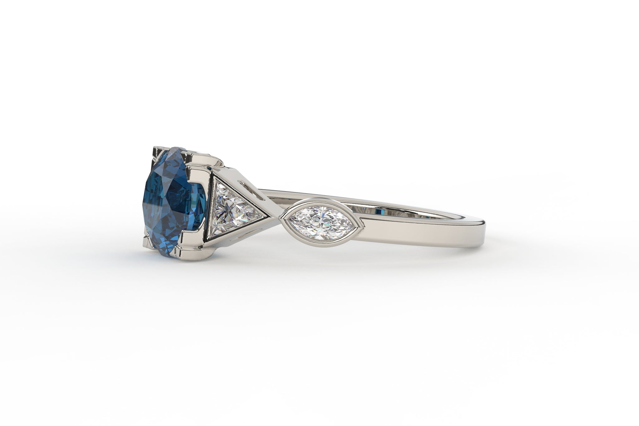 Montana Sapphire Art Deco Lillian Ring - S. Kind & Co