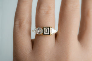 Graphic Three Stone Asymmetrical Diamond Band Ring - S. Kind & Co