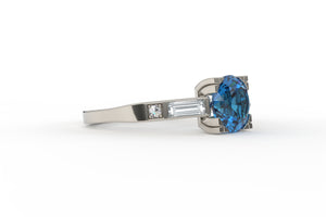 Montana Sapphire and Diamond Art Deco Dorothea Ring - S. Kind & Co