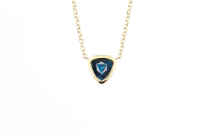 Trillion Blue Untreated Natural Australian Sapphire Pendant Necklace - S. Kind & Co