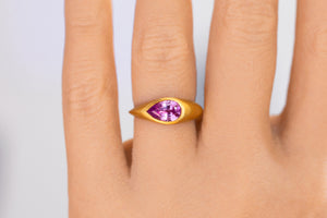 22k Gold Pear Pink Sapphire Ring - S. Kind & Co