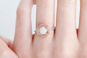 Austrialian Opal Hexagon Frame Ring - S. Kind & Co