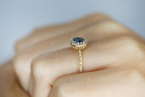 American Treasure Montana Sapphire Diamond Frame Ring - S. Kind & Co