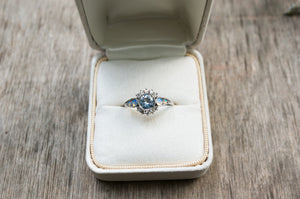 Snow Queen Montana Sapphire, Diamond, and Opal Ring - S. Kind & Co