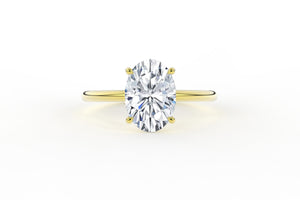 Oval Brilliant Four Prong Low Profile Solitaire Lab Diamond Ring - S. Kind & Co