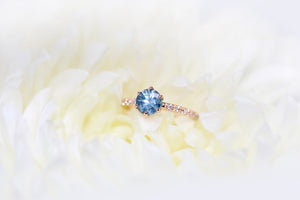 Rose Gold Sky Blue Montana Sapphire Collet Ring - S. Kind & Co