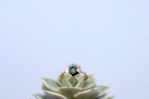 Minimal Montana Sapphire Hexagon Ring - S. Kind & Co