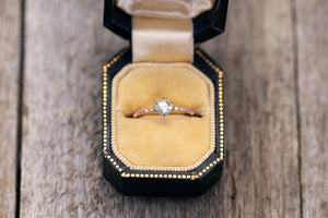 Two-Tone Canadian Rose Cut Diamond Collet Ring - S. Kind & Co