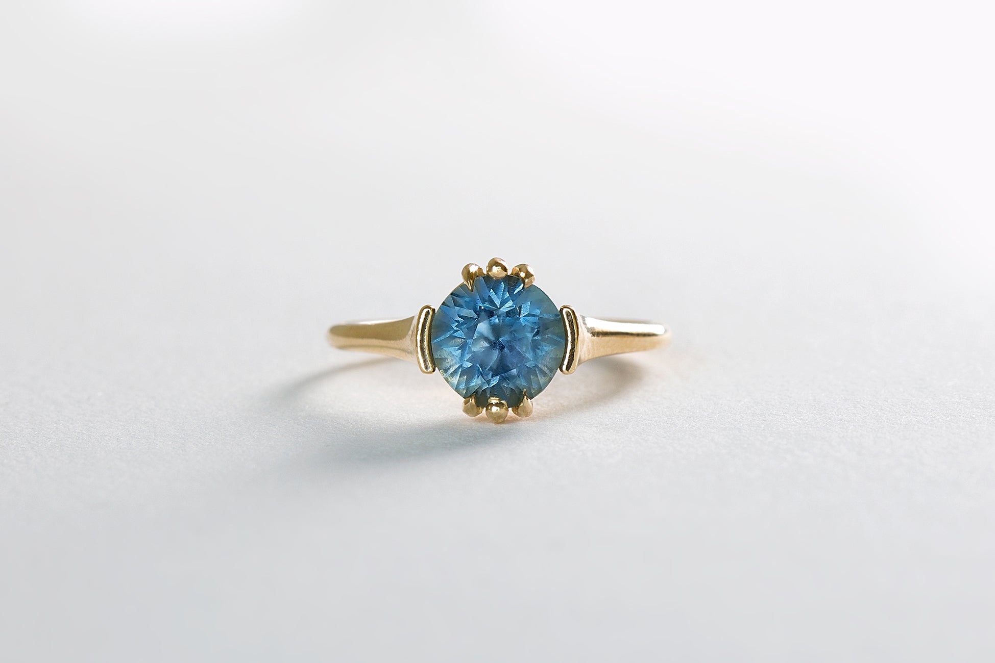 Unadulterated American Mined & Cut Montana Sapphire Solitaire Engagement Ring - S. Kind & Co