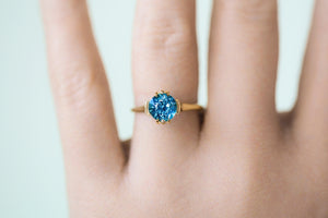 Unadulterated American Mined & Cut Montana Sapphire Solitaire Engagement Ring - S. Kind & Co