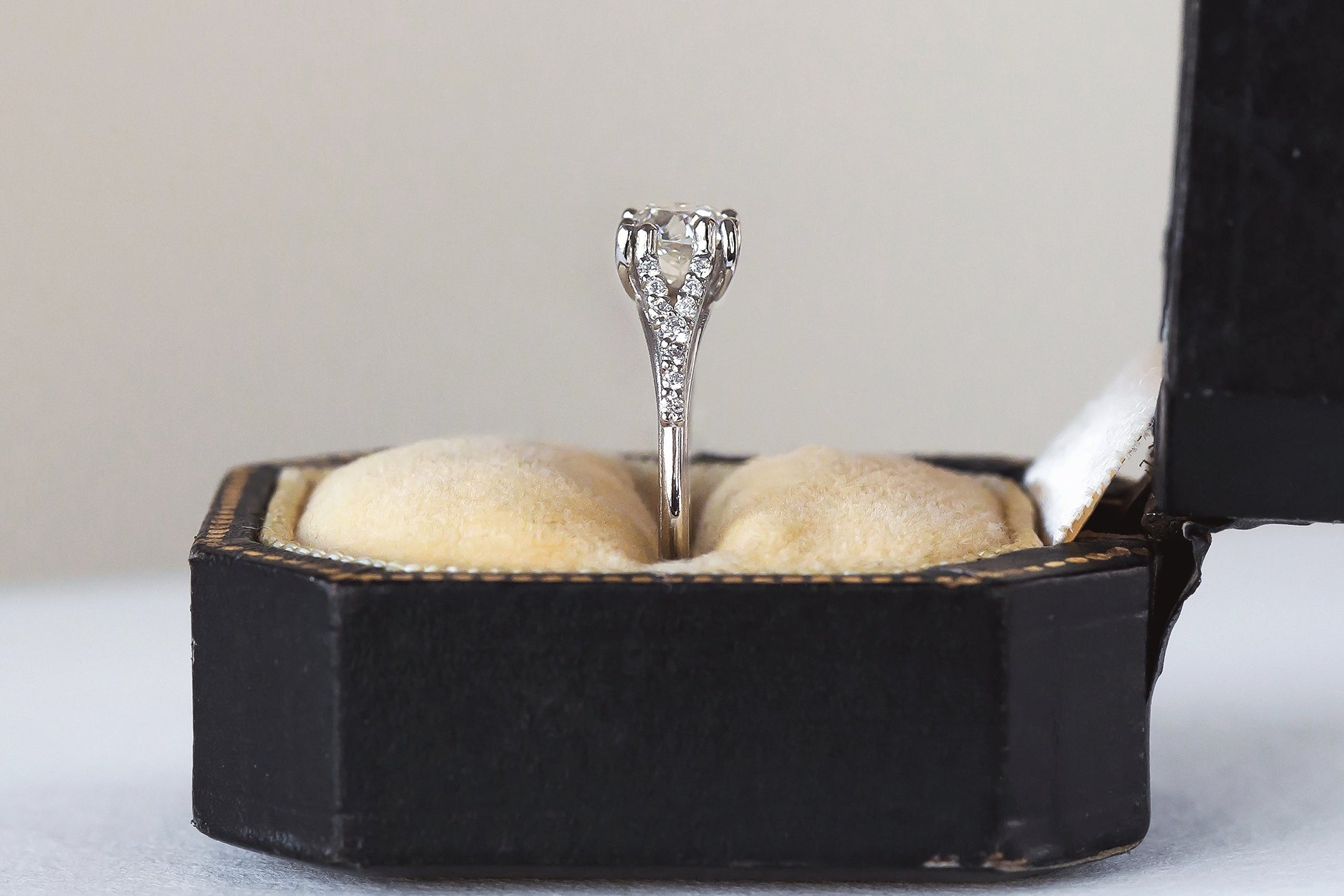 Minimal Antique Old European Cut Diamond Floriana Ring - S. Kind & Co