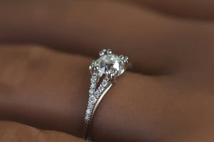 Minimal Antique Old European Cut Diamond Floriana Ring - S. Kind & Co