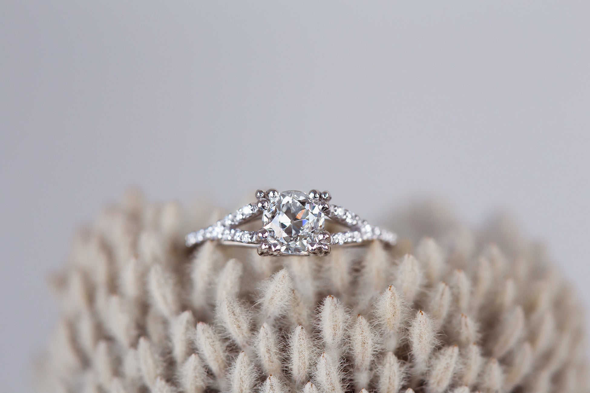 Minimal Antique Old European Cut Diamond Floriana Ring - S. Kind & Co