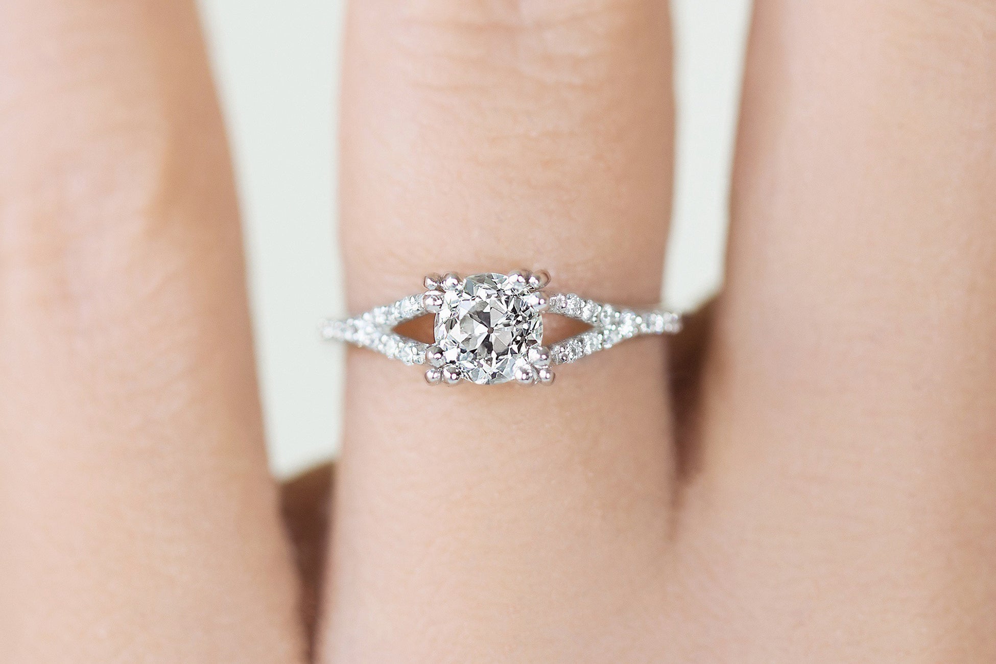 Minimal Antique Old European Cut Diamond Floriana Ring - S. Kind & Co