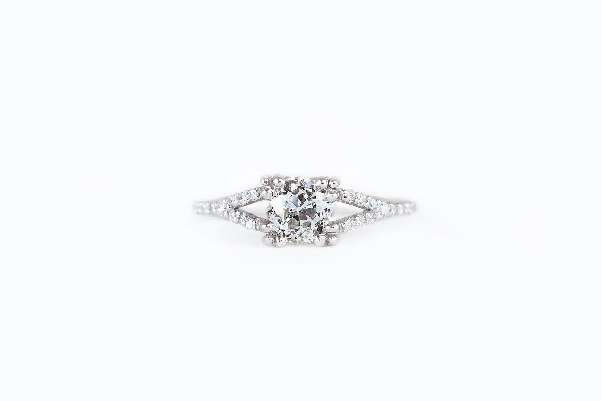Minimal Antique Old European Cut Diamond Floriana Ring - S. Kind & Co